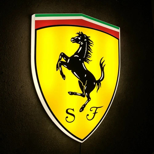 FERRARI SCUDERIA LED ILLUMINATED LIGHT BOX SIGN GARAGE AUTOMOBILIA GAS & OIL - Picture 2 of 24