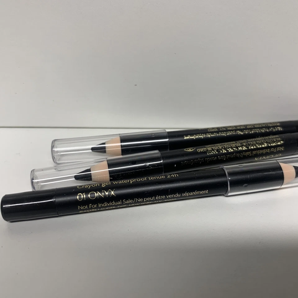 3 x Lápiz de ojos de gel impermeable ESTEE LAUDER doble uso 24H 01 ONYX tamaño de viaje Foto 2 de 2