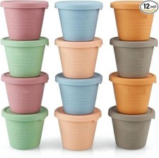 Paquete de 12 recipientes de silicona para almacenar alimentos para beb s, 4 oz.