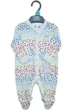 Mothercare Baby Sleepsuits White Polka Dot 100% Cotton Babygrow Unisex 0–12M