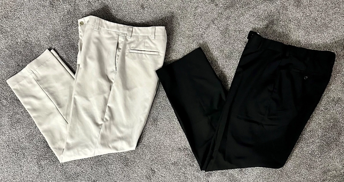 2 Pair Men s Kenneth Cole Louis Raphael Dress Pants Black Khaki Size 34 X 32