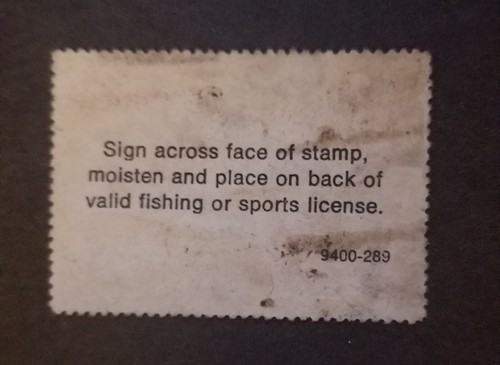 1984 WISCONSIN Trout Fishing Stamp Used T9820 - Picture 2 of 2