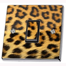 Leopard Animal Print Single, Double, Triple Dimmer Light Switch Cover Sticker