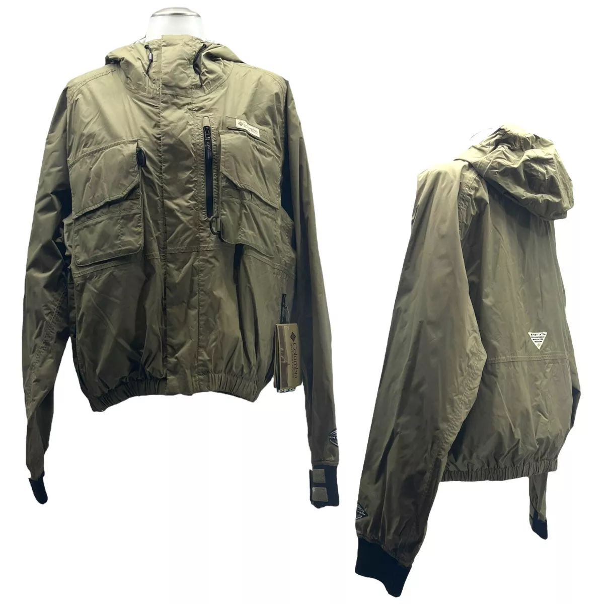 COLUMBIA Mens M Rain Destroyer PFG Omni-Tech Wading Jacket Fishing Gear NWT NEW