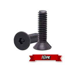 Flat Head Socket Cap Screw, 8-32 x 1/2", Aluminum (Black) {10pk}