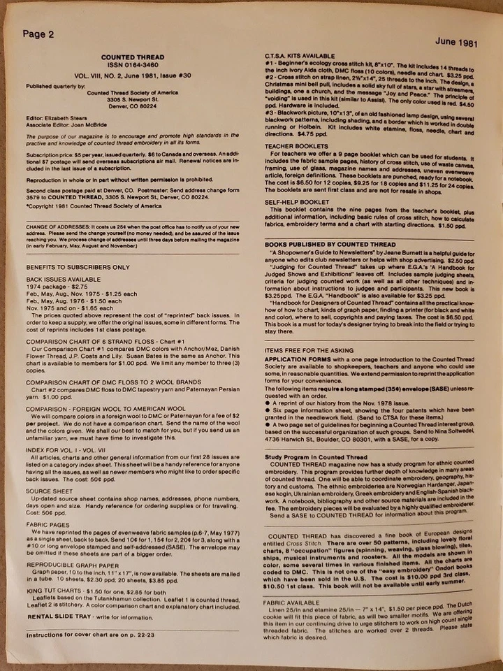 Counted Thread Magazine - Lot of 3, 1981 - Image 2 of 4