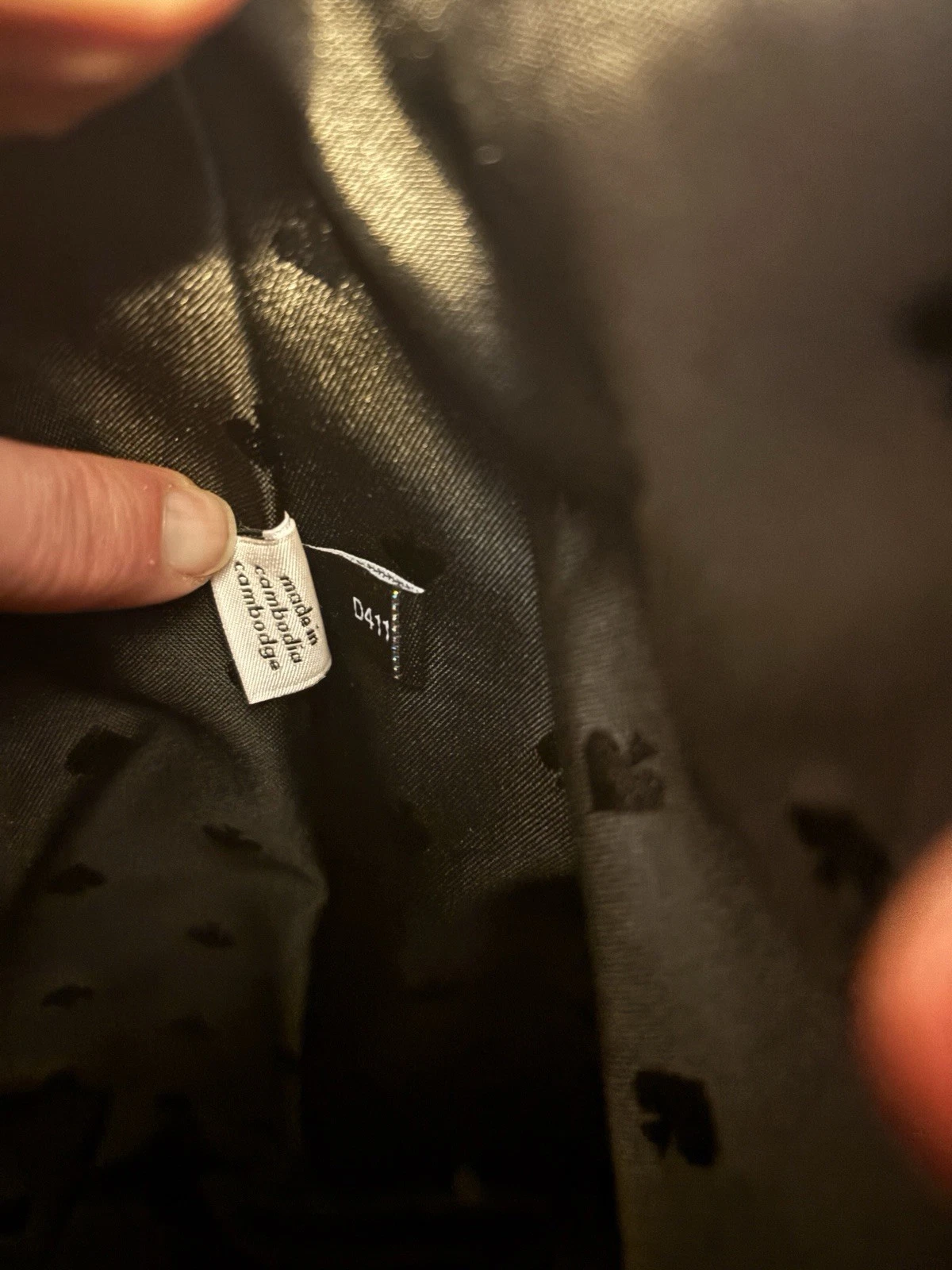 Borsa Kate Spade tessuto glitter K4626 nera nuova con etichette sacchetto antipolvere