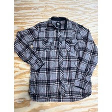 Route 66 Mens Gray Burgundy Plaid Long Sleeve Button Down Shirt Small