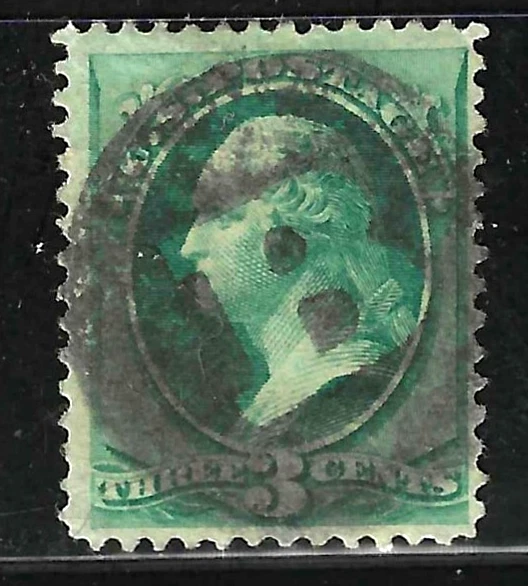 Collection 3 Diff LETTER B Fancy Cancel 3 Cent Washington Banknote 1870's US2-18 - Image 3 of 4