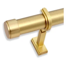 Premium 11 ft Brushed Gold Curtain Rod Durable Brackets, BLASTHOME Luxury 