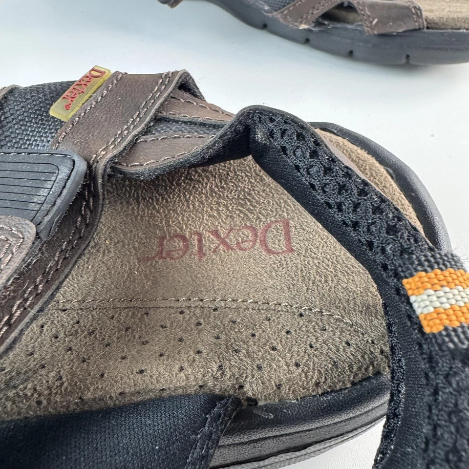 Sandalias Dexter Zapatos Para Hombre Talla 11 Marrón Correa de Cuero Cómodas Caminar Informales Foto 4 de 4