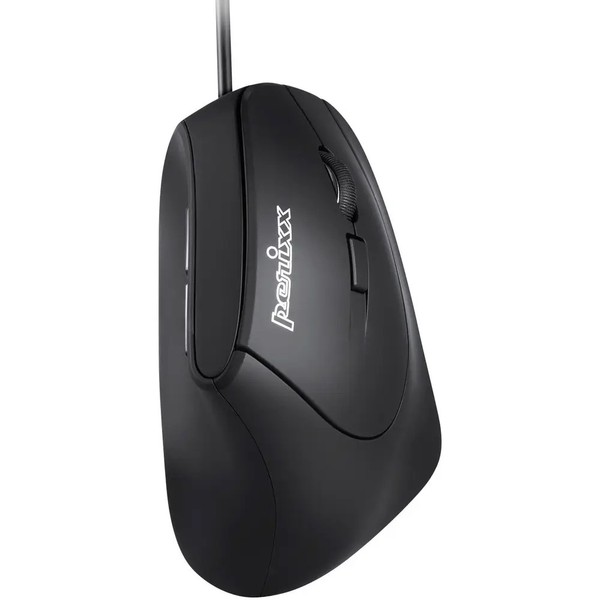 Perixx Vertikal Perimice-515 II Ergonomische Maus USB Optisch Schwarz 6 Tasten-image