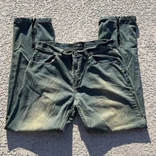 Premium Ask Jeans Distressed Relaxed Fit Jeans Tag 36x34 RN 134112 Heel Zip