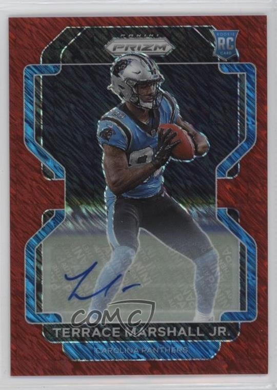 Terrace Marshall Jr. Panini Prizm #348 Autograph-Red Shimmer