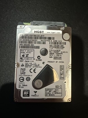 HGST 500GB 2.5'' SATA HDD HTS545050A7E680 Z5K500-500 655-1730A 5400RPM 100%