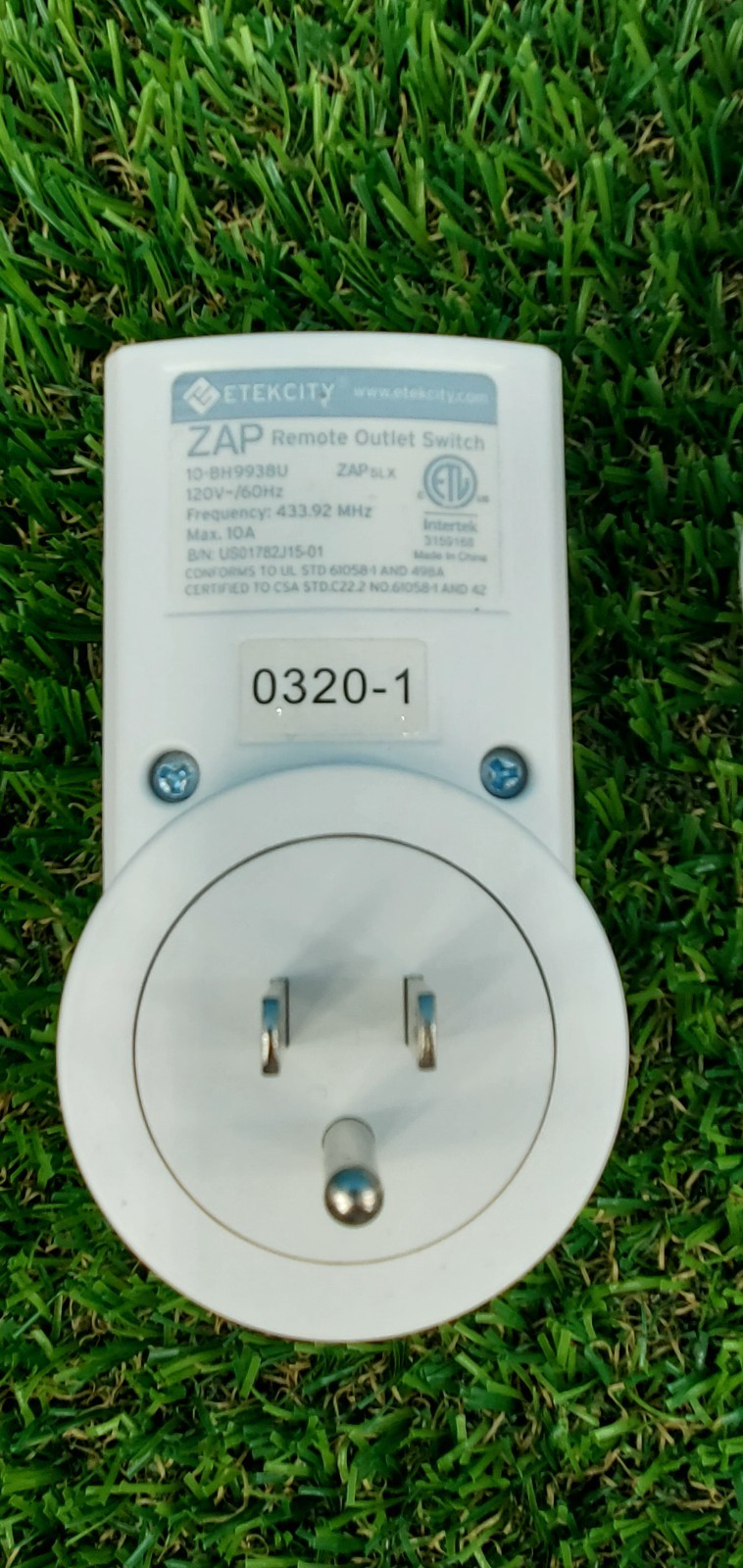 WORKS ZAP Remote Outlet Switch By Etekcity 5 Outlets & Remote (5 Plugs/1 Remote)