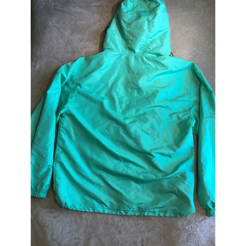 Dutch Bros Windbreaker Pullover Jacket Teal Green Yellow Womens Large - Picture 6 of 7