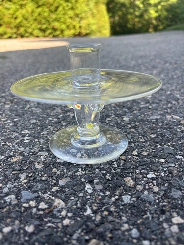 One Vintage Steuben Art Glass Candlestick