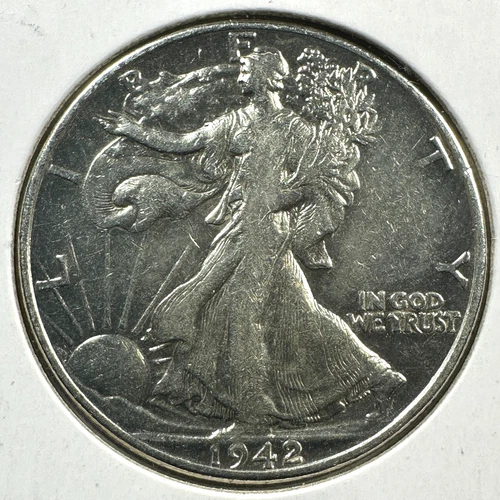 1942 50C Walking Liberty Half Dollar, Cleaned (88814)