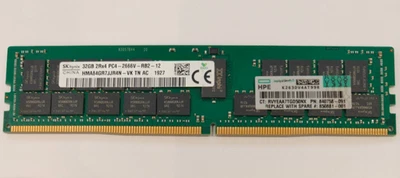 32GB ECC DDR4 2666 Server Memory HPE PN:840758-091 HMA84GR7JJR4N-VK - Image 1 of 3