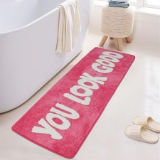 You Look Good Runner Rug Bathroom Rug Long Bath Mat Funny Bathroom Decor for ...