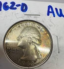 1962-D 25C Washington Quarter. Album toning.