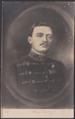 31254 AK Portrait Foto kuk Kaiser Karl I. in Husaren Uniform Monarchie Adel WK1