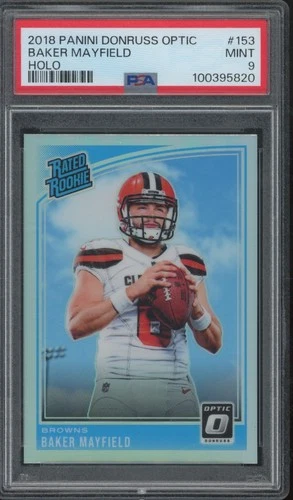 2018 Panini Donruss Optic Holo #153 Baker Mayfield RC Rookie Mint PSA 9