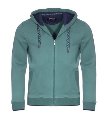 Marvelis Mens Hoodie Casual Fit Plain Green