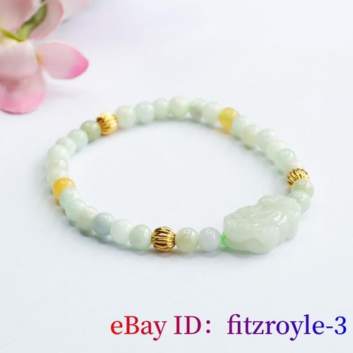 Burmese Jade Pixiu Bracelets Bead Women White Natural Jadeite Jewelry Charms - Picture 8 of 9