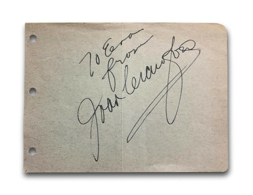 Joan Crawford signierte Albumseite JSA COA Schnitt Autogramm Schauspielerin Oscar - Bild 1 von 3