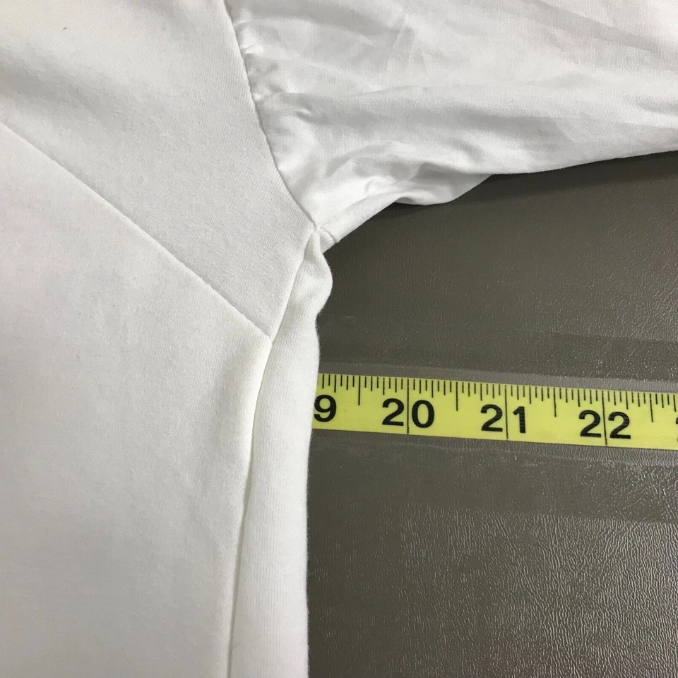 Olivia & Grace Poet Blouse Women's Size M Cotton Blend Solid White Long Sleeve - Image 3 of 4