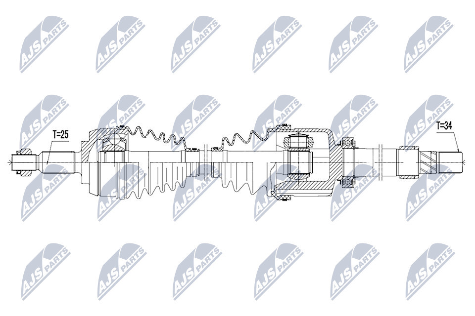 NPW-RE-095 NTY Drive Shaft for RENAULT