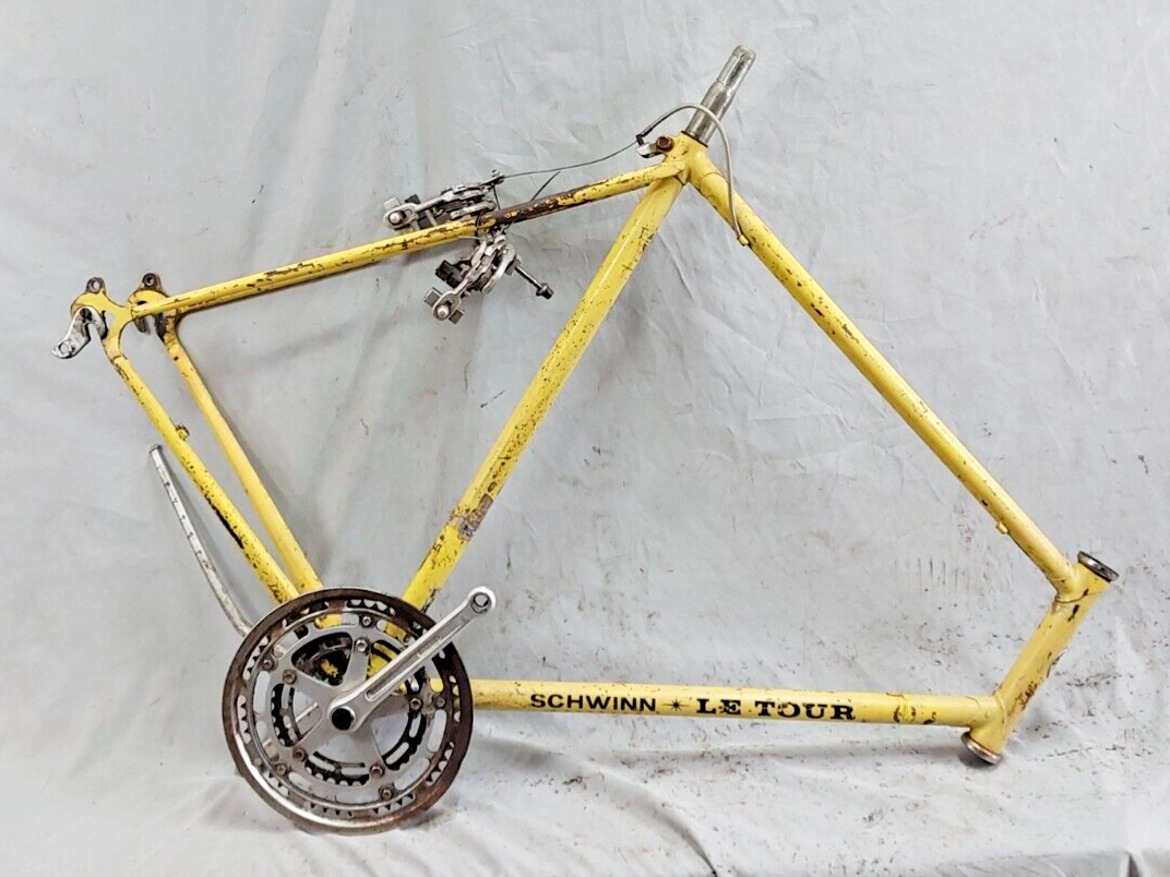 1974 Schwinn Le Tour Bike Frame Set Medium 57cm Yellow Lugged