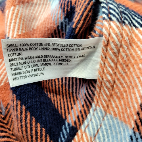 Goodfellow schweres Flanellhemd Herren XL orange Knopfleiste Kragen neu - Bild 9 von 10