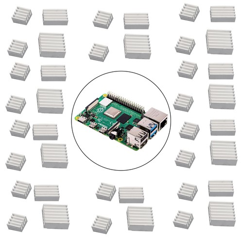 Aluminum Heatsink Radiator Cooler Kit with Sticker Raspberry Pi 4B Model B
