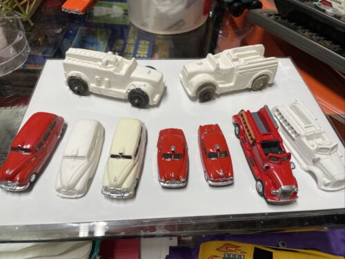 Lee Stokes Le Roy Toy Rcb Toys Ambulance Firetruck Ford Buick Plaster HO Scale