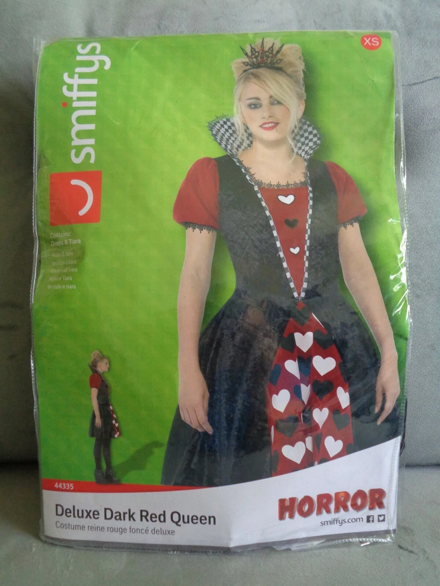 DELUXE DARK RED QUEEN HALLOWEEN OUTFIT COSTUME BY SMIFFY S UK SIZE