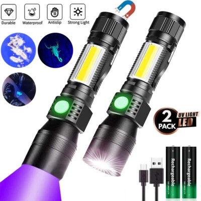 UV Lampe LED Taschenlampe 365nm Scorpion Bernstein Schwarzlicht Wiederaufladbar