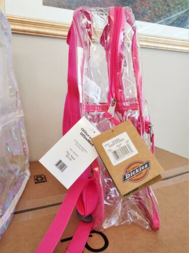 Dickies Backpack Clear Shocking Pink Student School Stadium Concerts - Picture 15 of 17