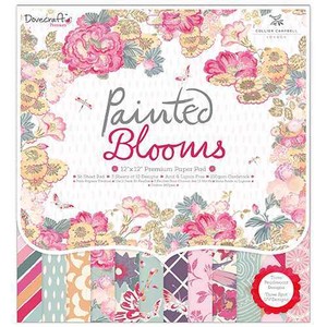 dovecraft painted blooms 12x12 scrapbook paper pack hand painted pink flower scrapbook paper