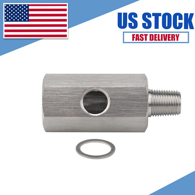 #ad #ad 1 8#x27;#x27; BSPT Oil Pressure Sensor Tee to NPT Adapter Turbo Supply Feed Line Gauge $9.98