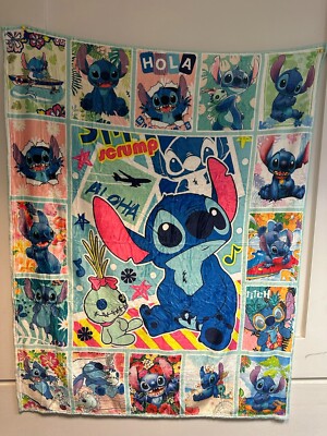 Stitch Fleece Blanket Throw Blanket Cartoon Cute for Boys and Girls SUPER Soft
