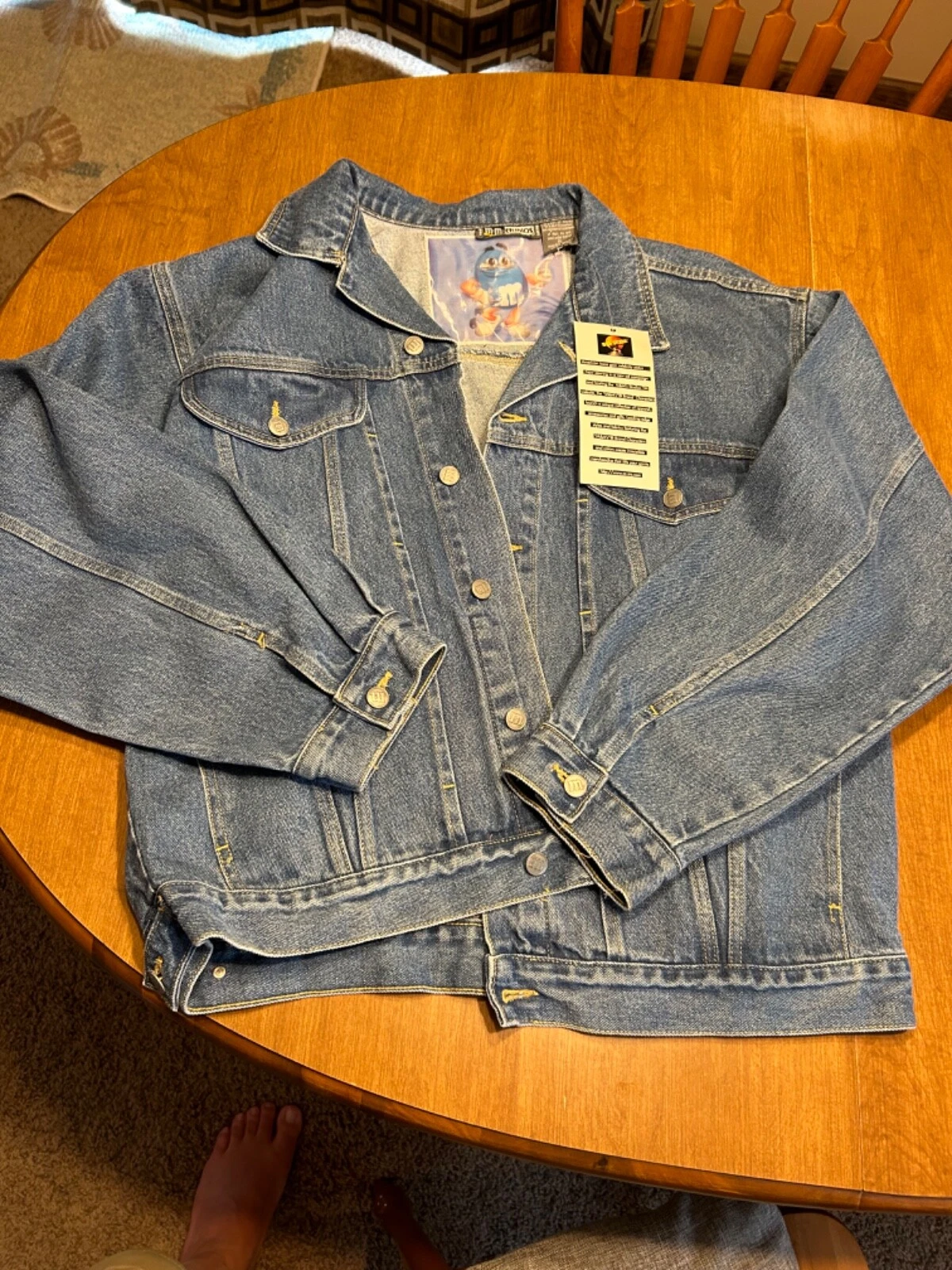 Vintage M&M’s Denim Jean Jacket X-L New With Tags Featuring “Blue”