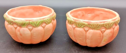 Vintage~Set of 6 Ceramic Majolica Soup Bowls with Handles Carrot/Corn/Asparagus - Picture 13 of 14
