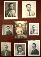 Vintage 8 Small Photo Booth Photos American Soldier, Serious Men, Woman Original