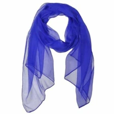 Wrapables Solid Color 100% Silk Long Scarf, Royal Blue
