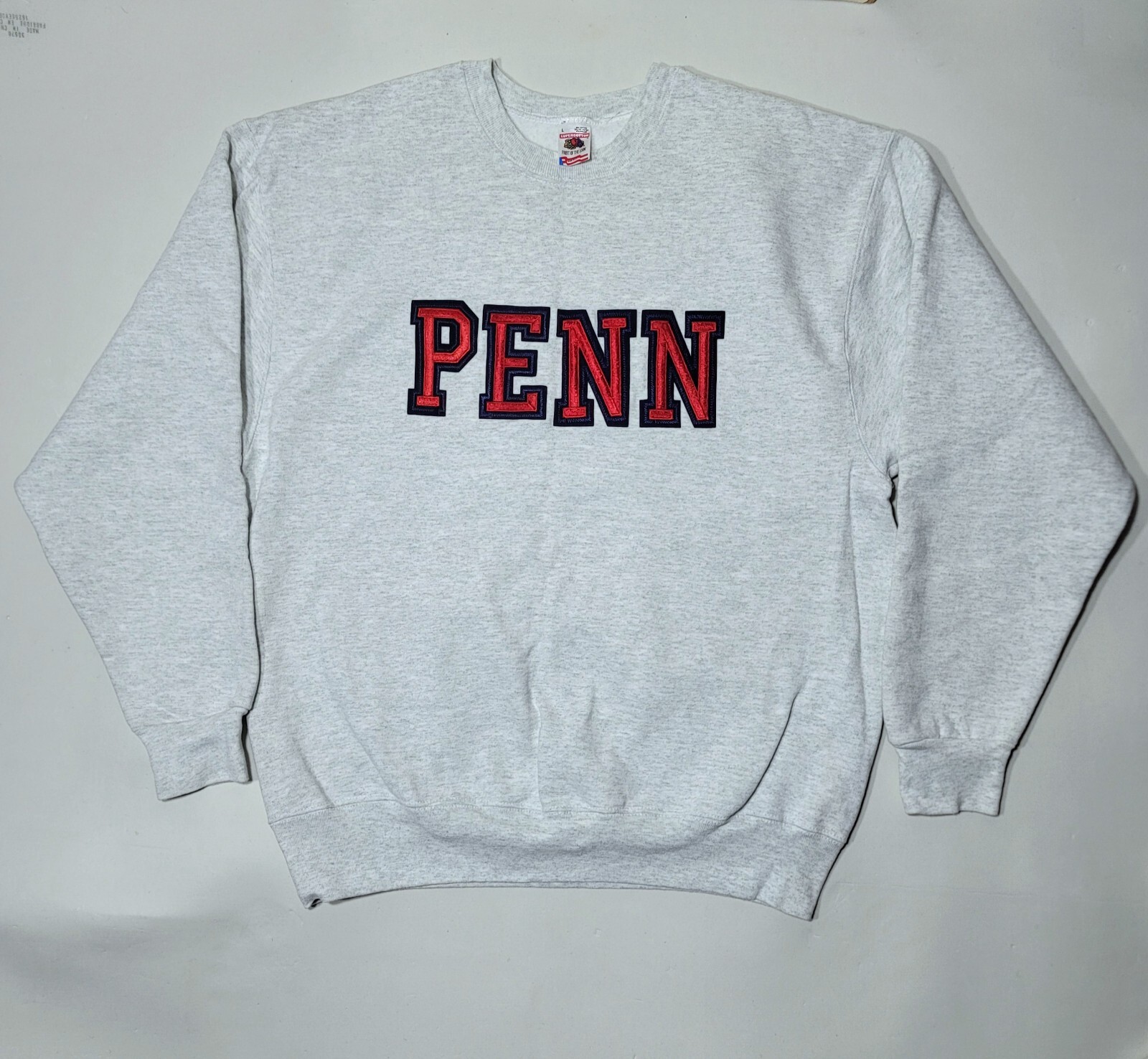 Vintage Penn University Fruit Of The Loom Super Cotton Sweatshirt Size Large  - Picture 1 of 17