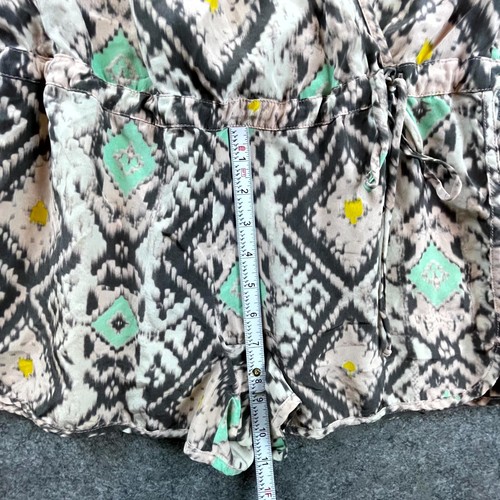 Rory Beca Romper Womens Medium Silk Aztec Tie Waist Surplice Neck Boho Summery - Picture 4 of 10