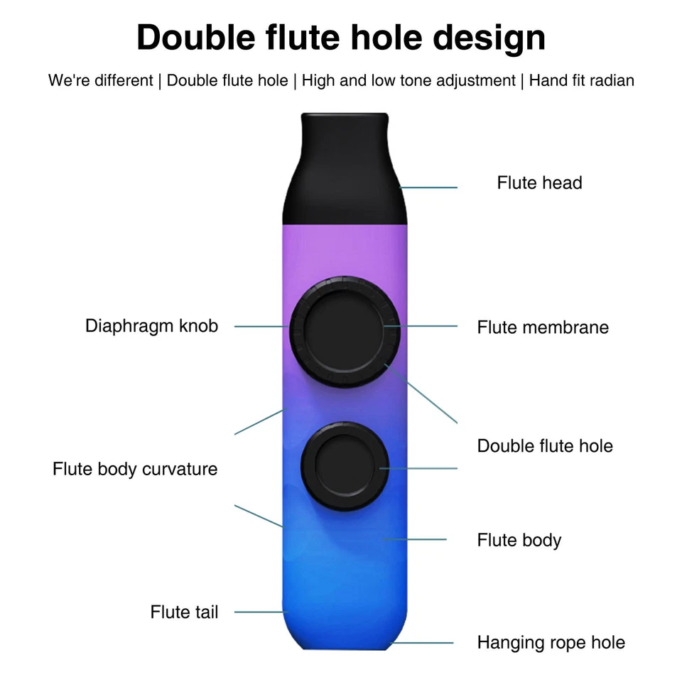1 Juego Kazoo con 10x Membranas Ajustables Doble Tono Instrumento Musical Portátil Foto 3 de 4